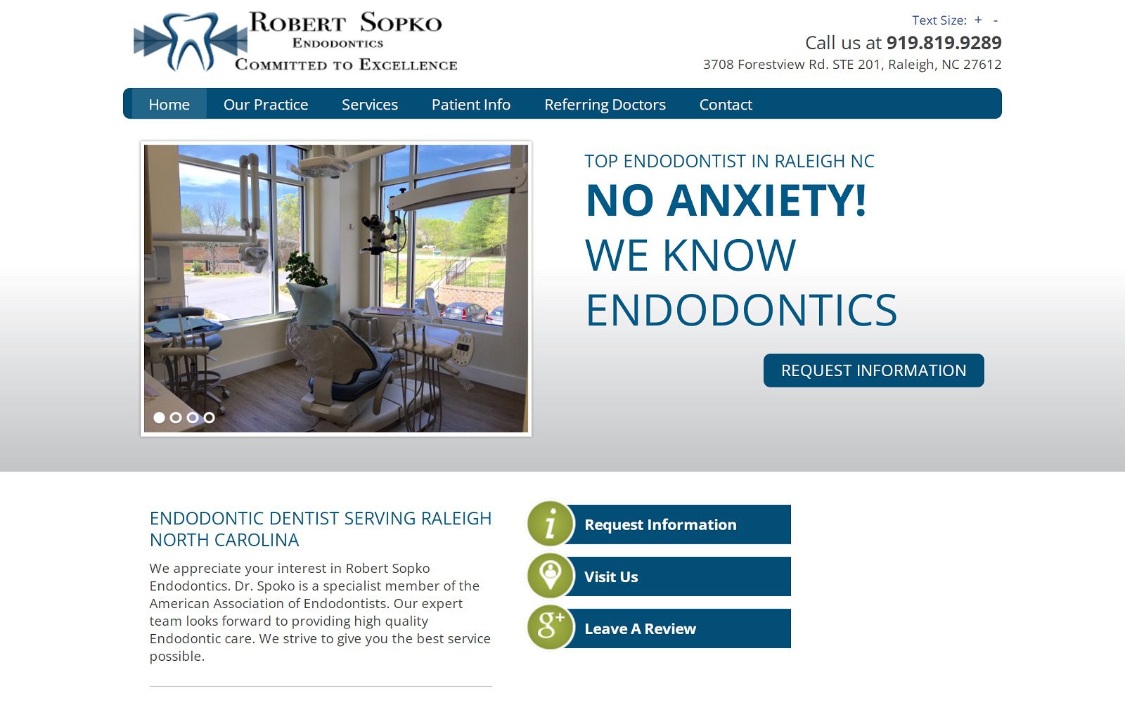 The screenshot of robert p sopko, dds, pa website