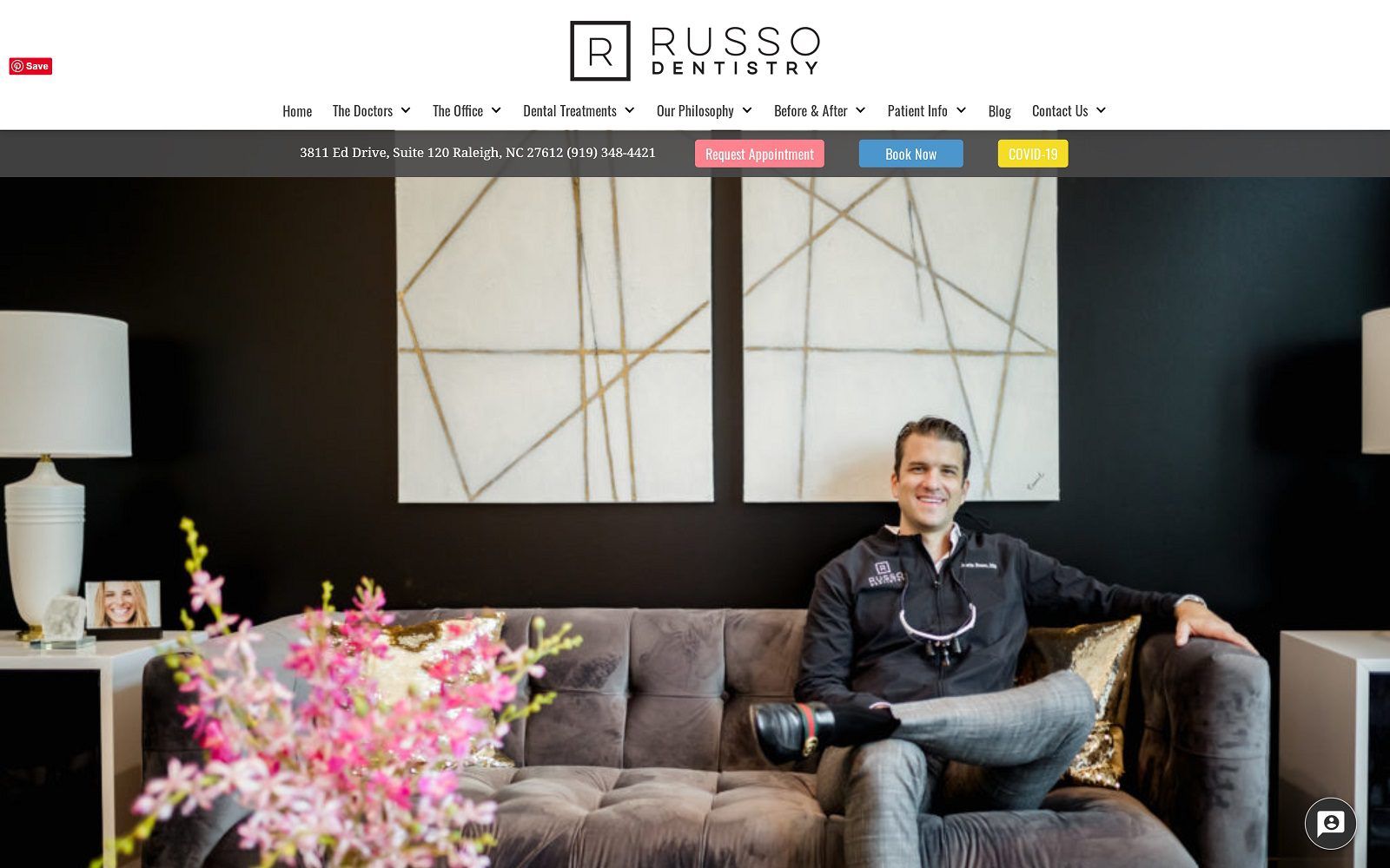 The screenshot of russo dentistry dr. Justin russo website