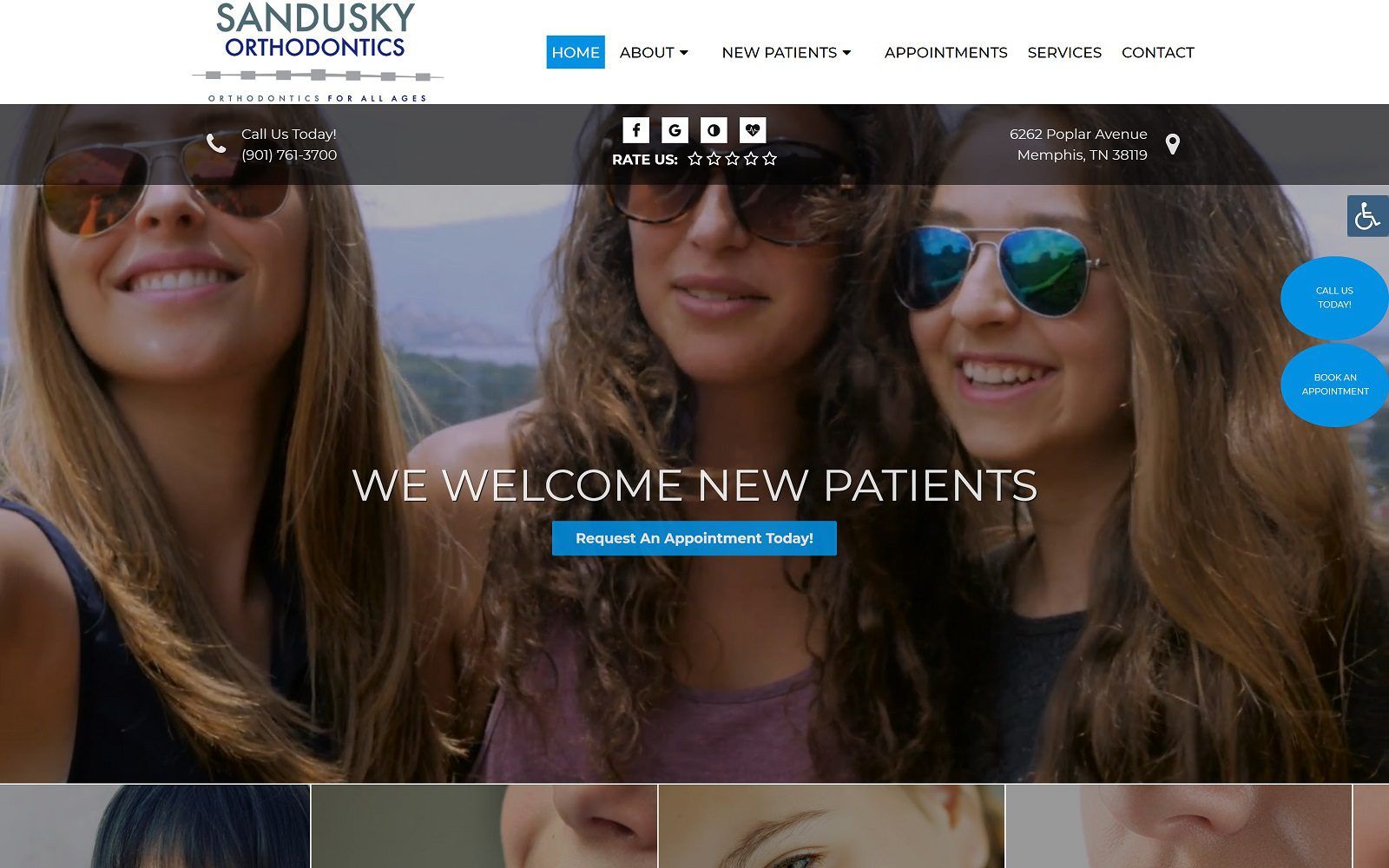 The screenshot of sandusky orthodontics website