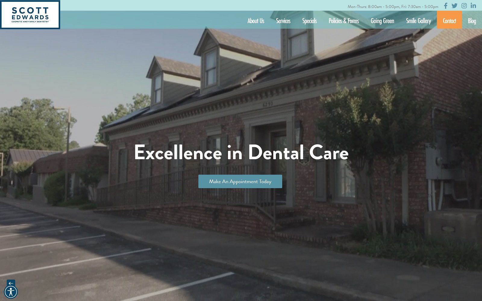 The screenshot of scott edwards dds website