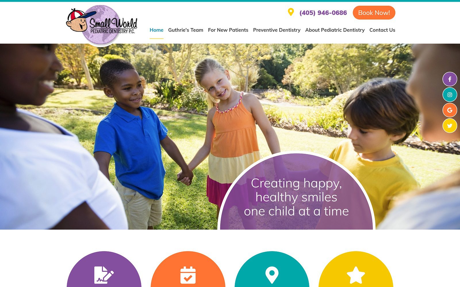 The screenshot of small world pediatric dentistry dr. Andrew guthrie website