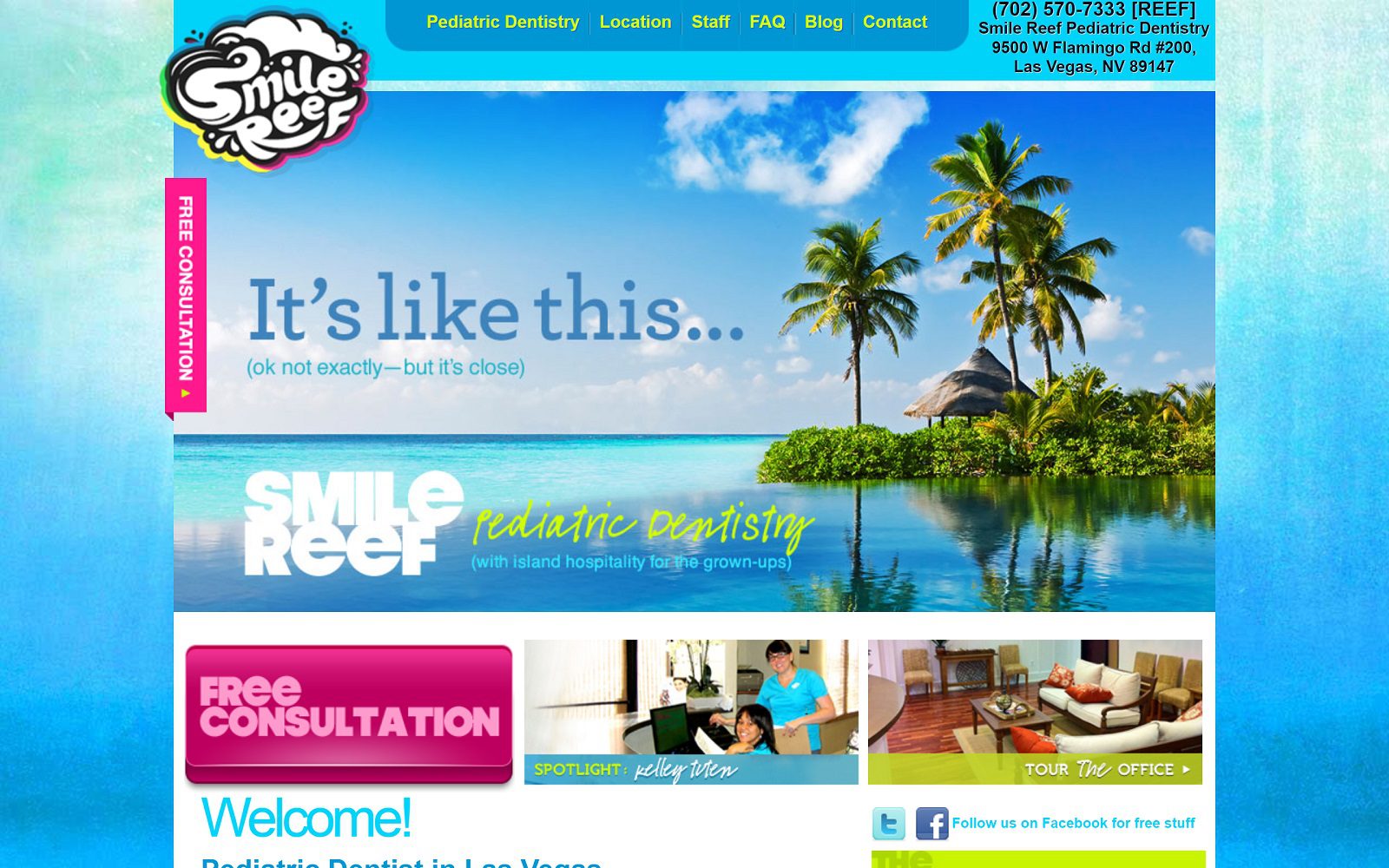 The screenshot of smile reef pediatric dentistry dr. Jaren jensen website