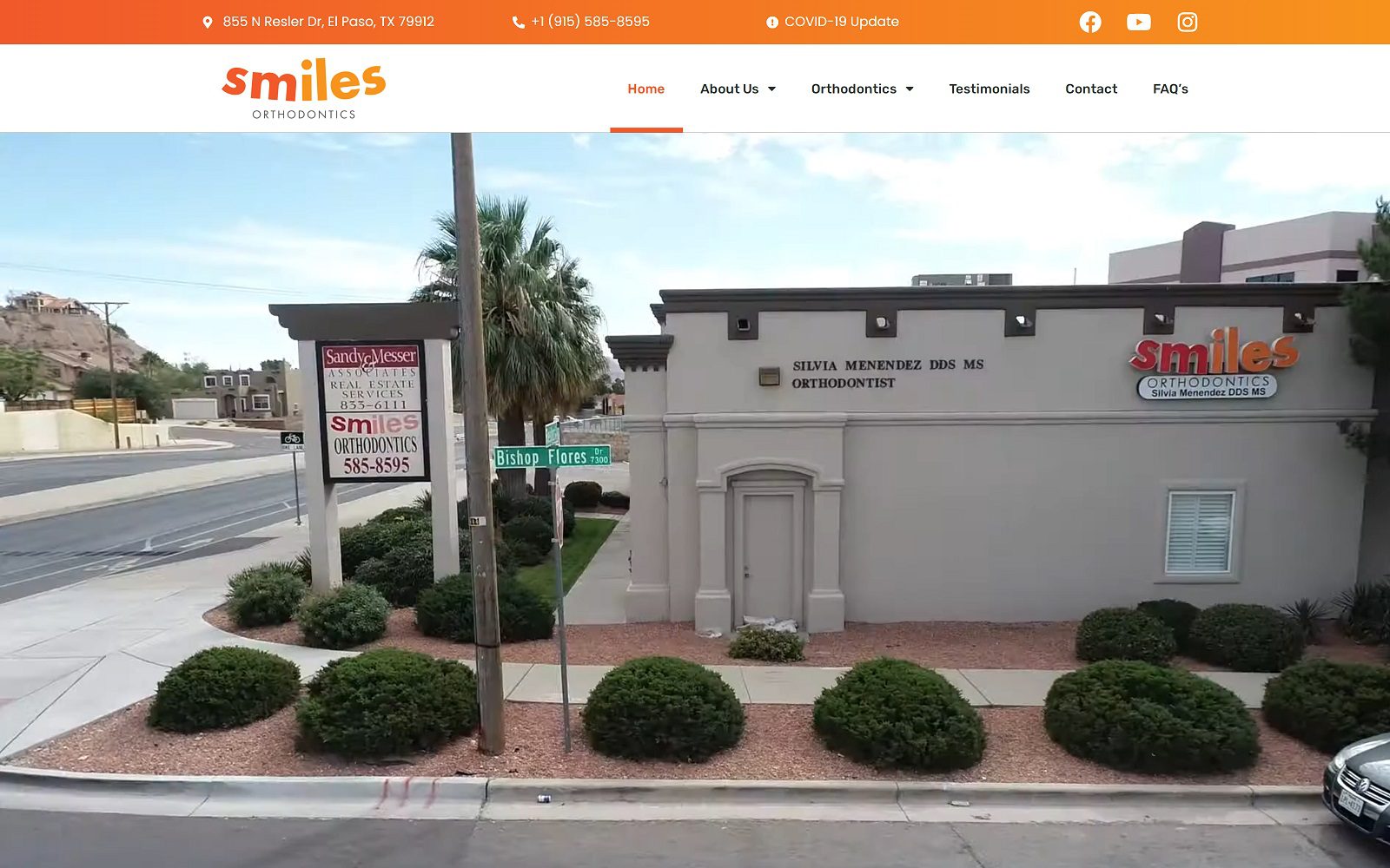 The screenshot of smiles orthodontics dr silvia menendez website