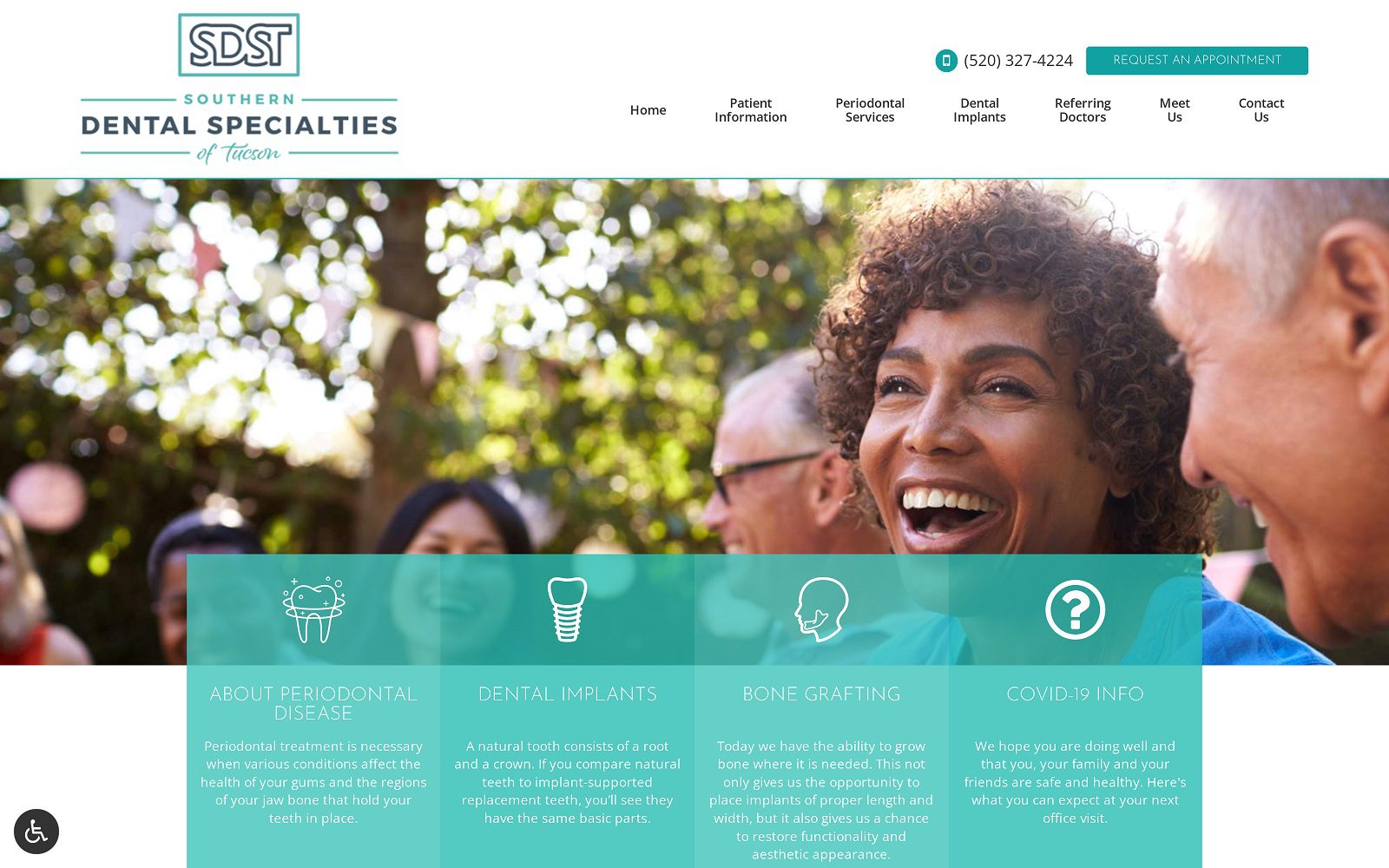 The screenshot of southern dental specialties of tucson website