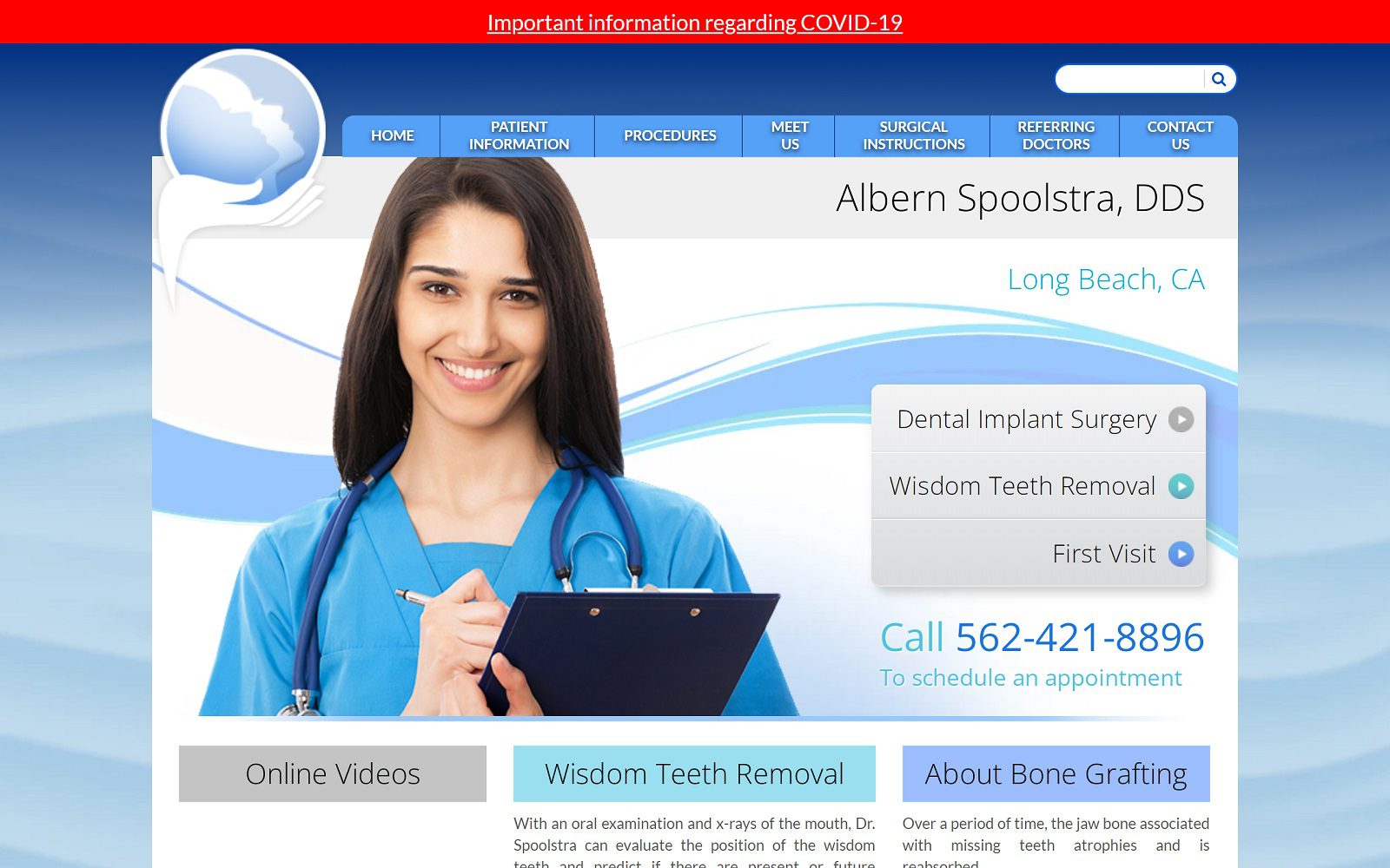 The screenshot of albern l spoolstra inc website