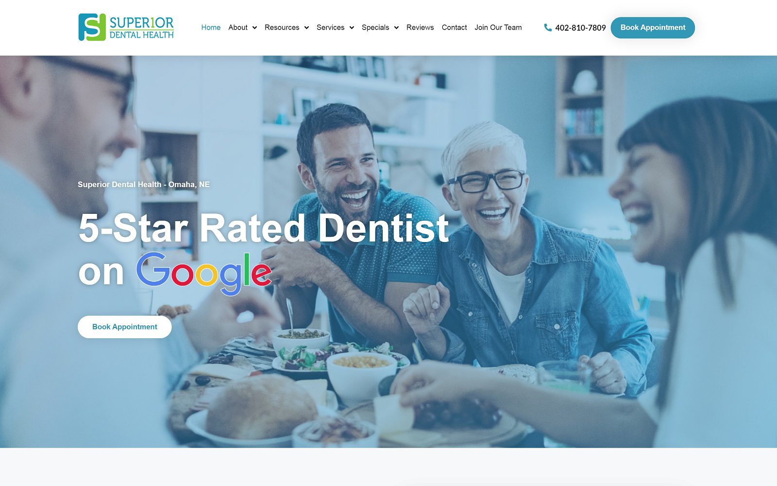 The screenshot of superior dental health - omaha website