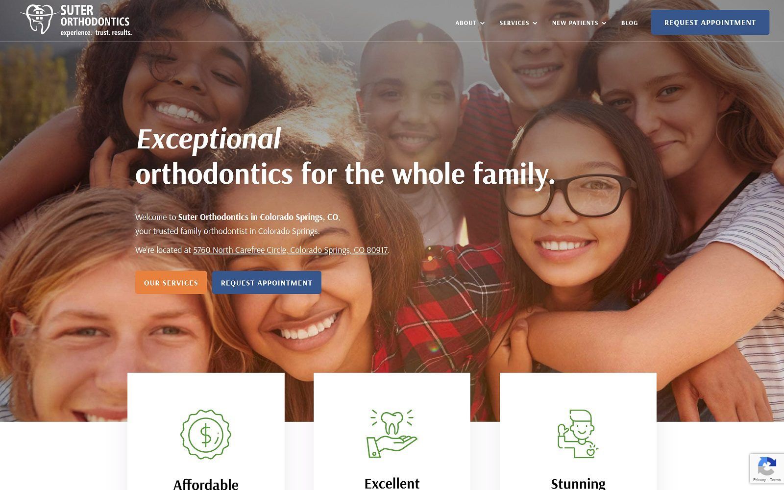 The screenshot of suter orthodontics dr. Scott suter website