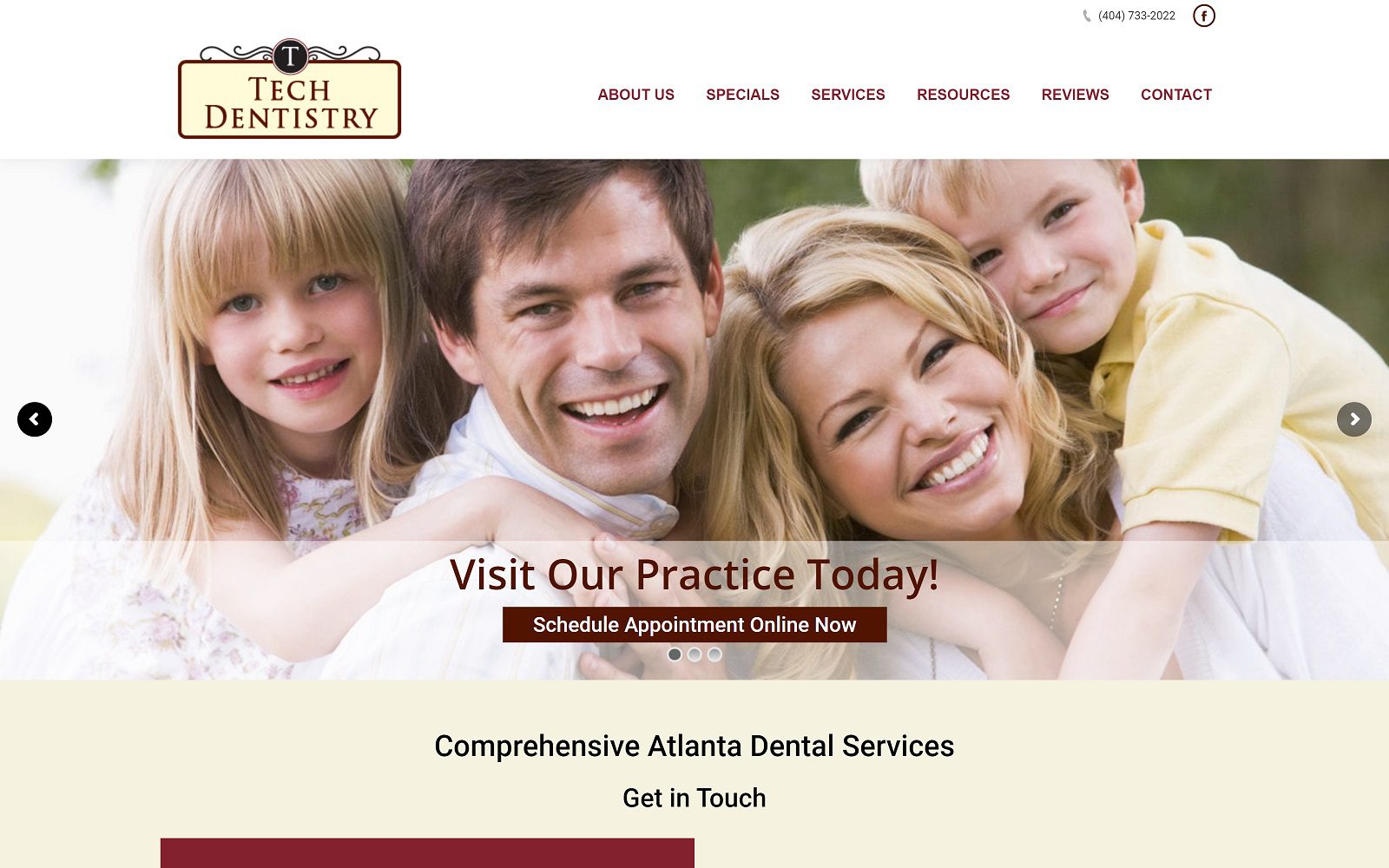 The screenshot of tech dentistry website