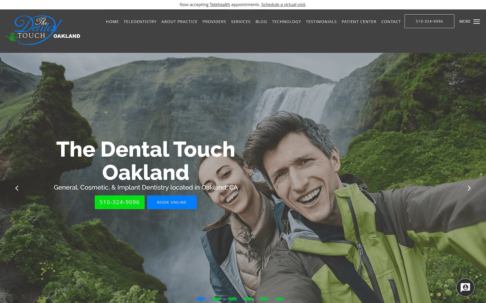 The screenshot of the dental touch oakland website