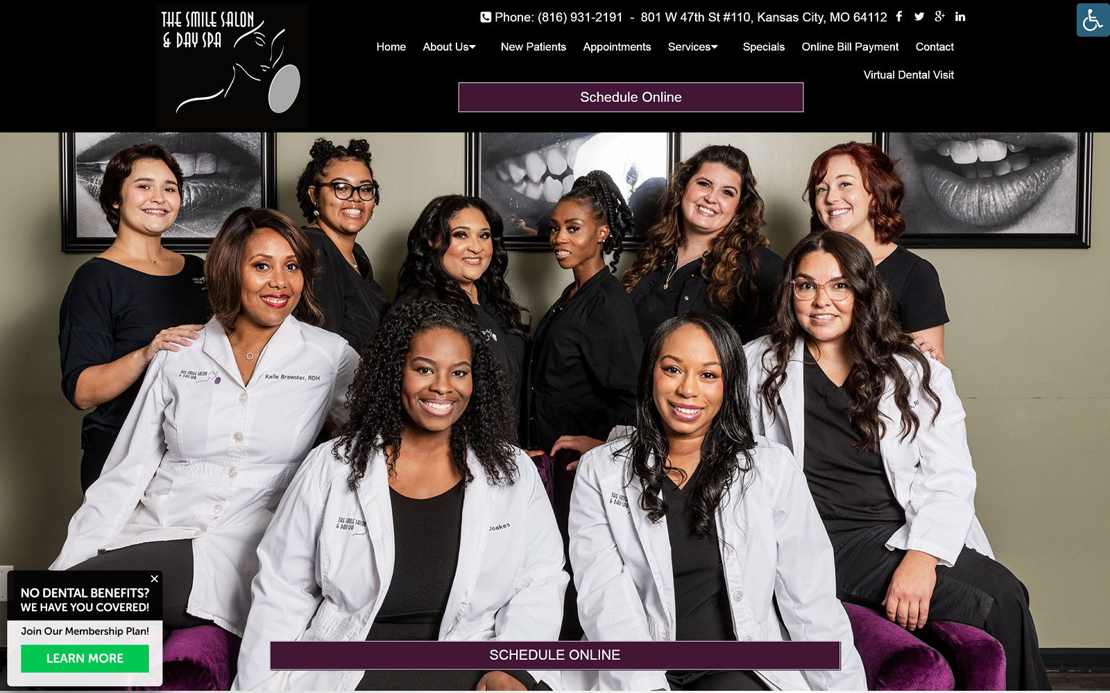 The screenshot of john p. Goodman dds website