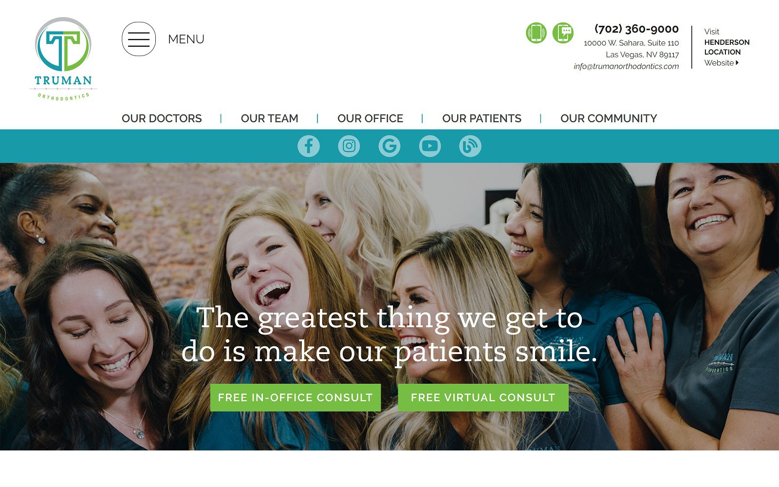 The screenshot of truman orthodontics las vegas & henderson website