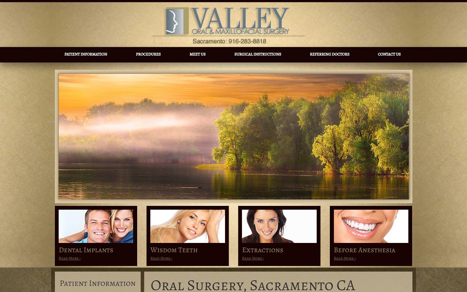 The screenshot of valley oral and maxillofacial surgery website