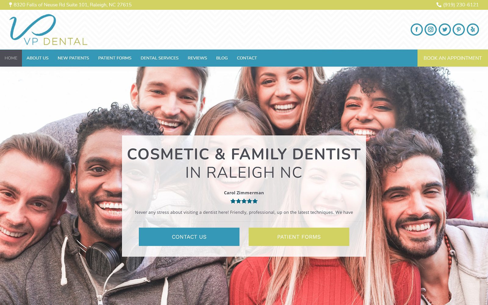 The screenshot of vp dental: cosmetic & family dentist dr. Preston website