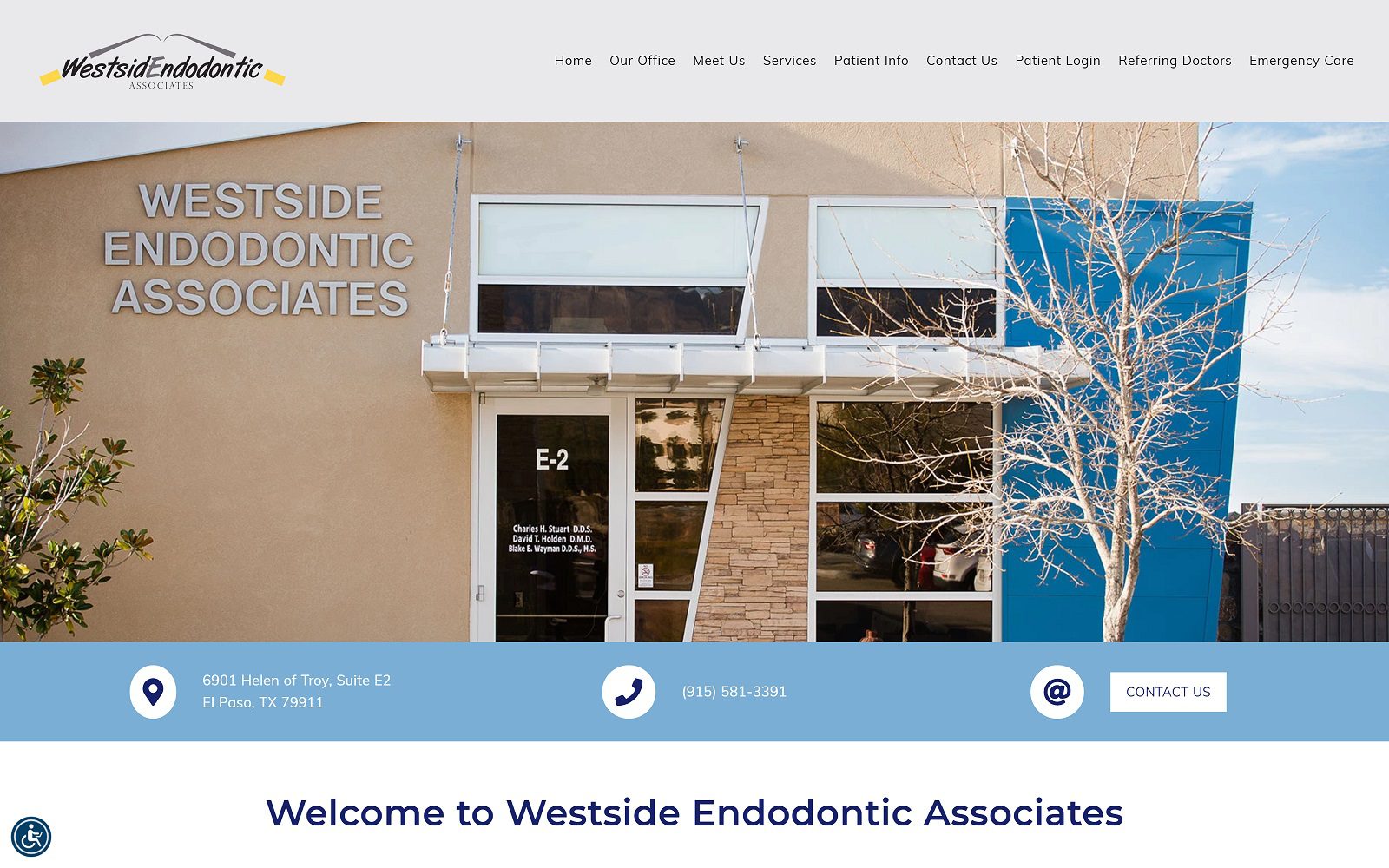 The screenshot of westside endodontic associates website