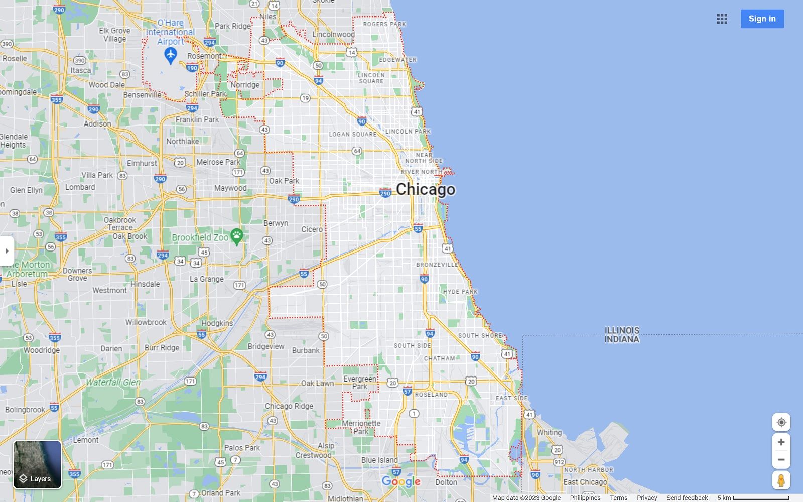 Chicago IL map