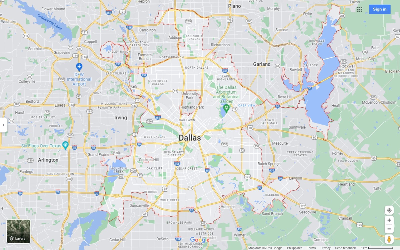 Dallas TeXas map