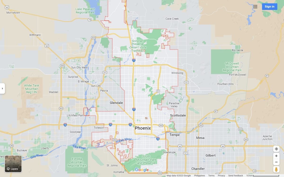 Phoenix AZ map