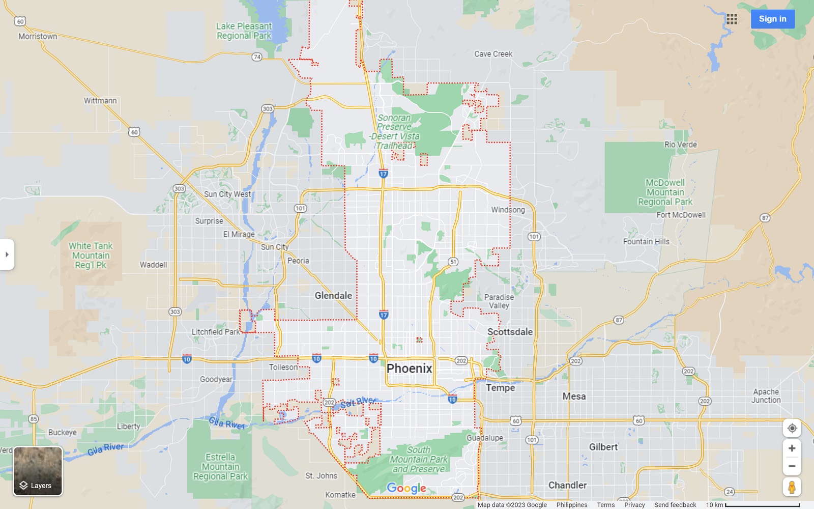 Phoenix AZ map