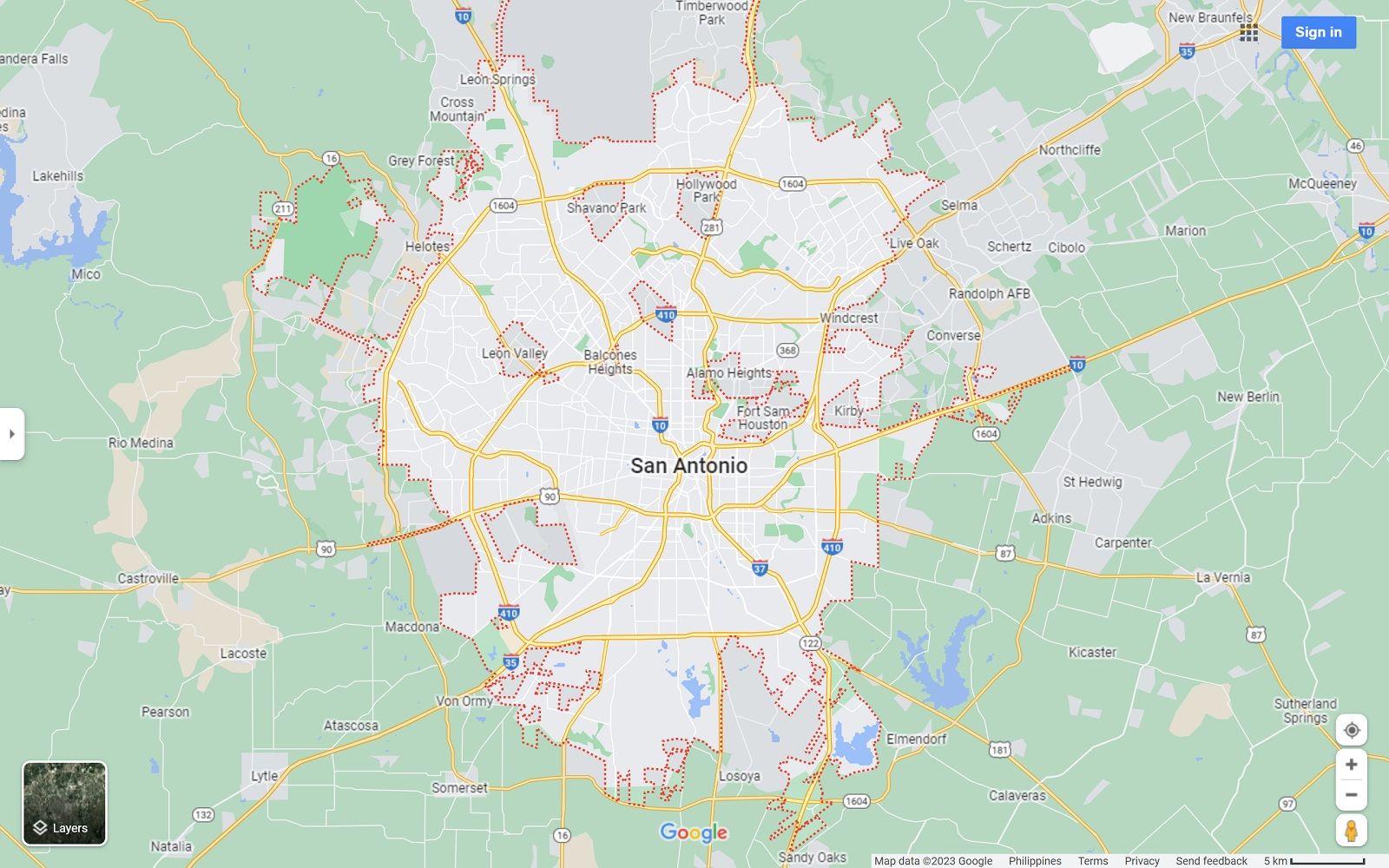 San Antonio TX map