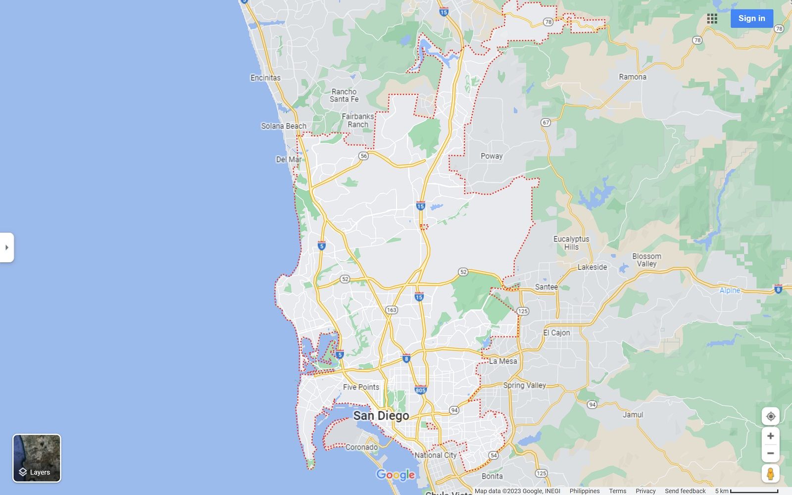 San Diego CAlifornia map