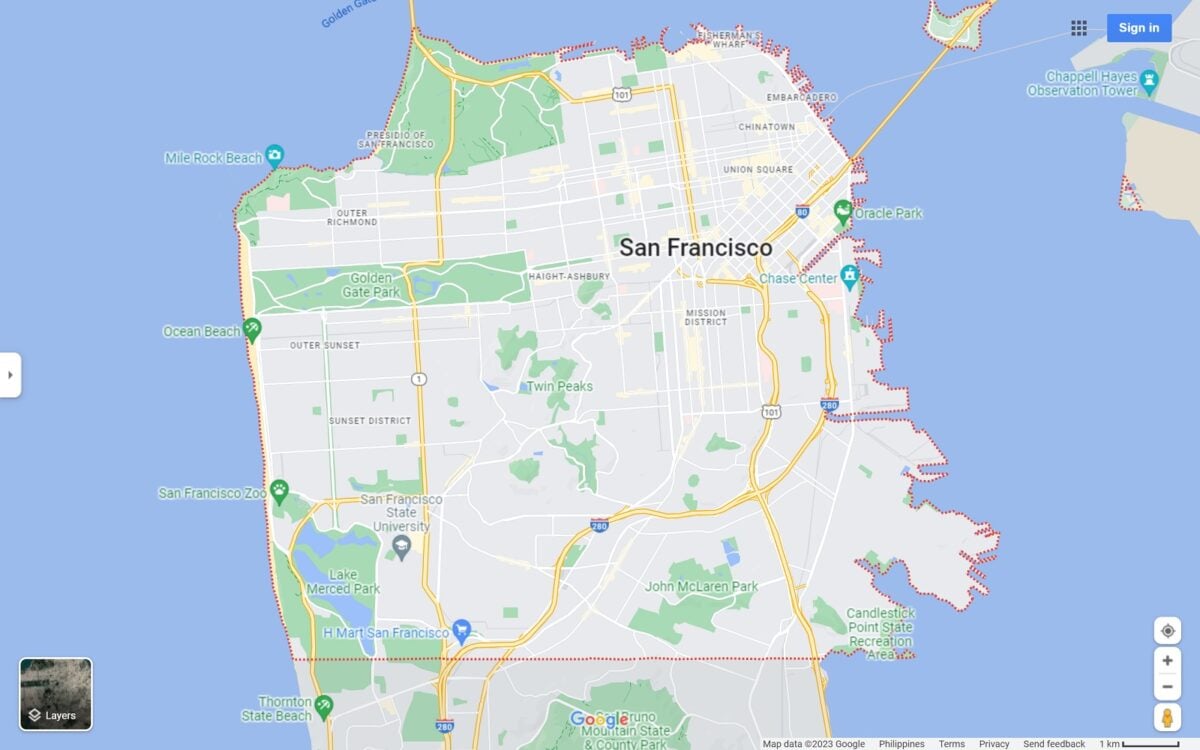 San Francisco CA map