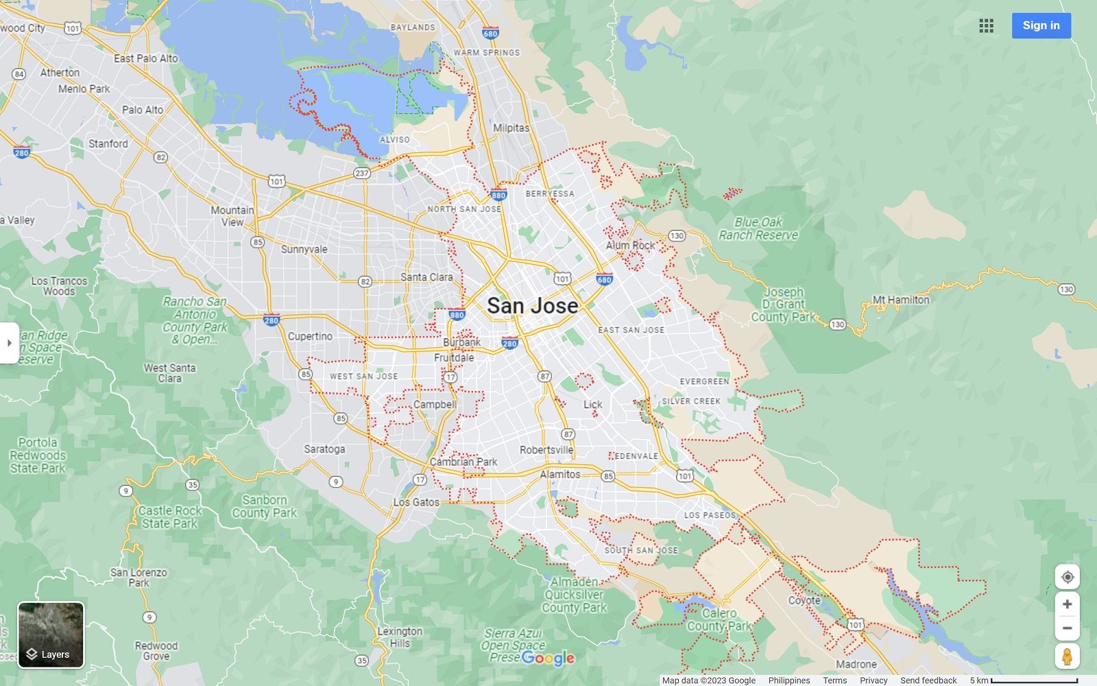 San Jose California map