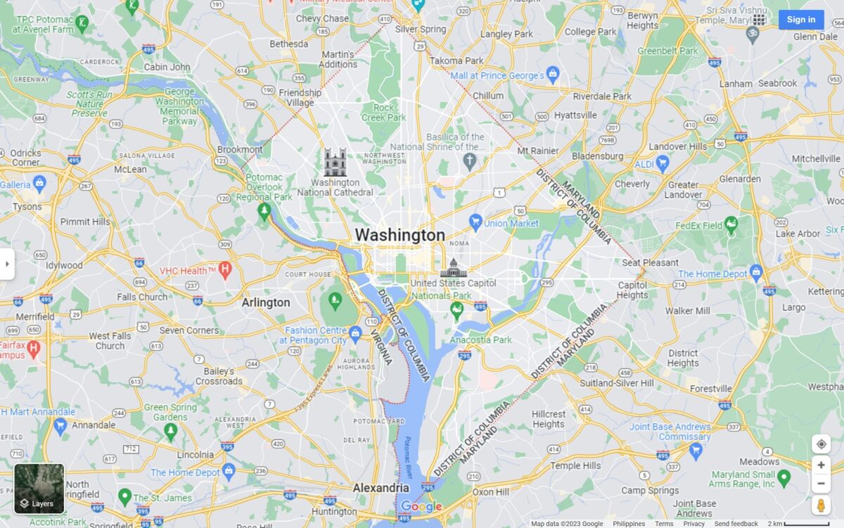 Washington DC map