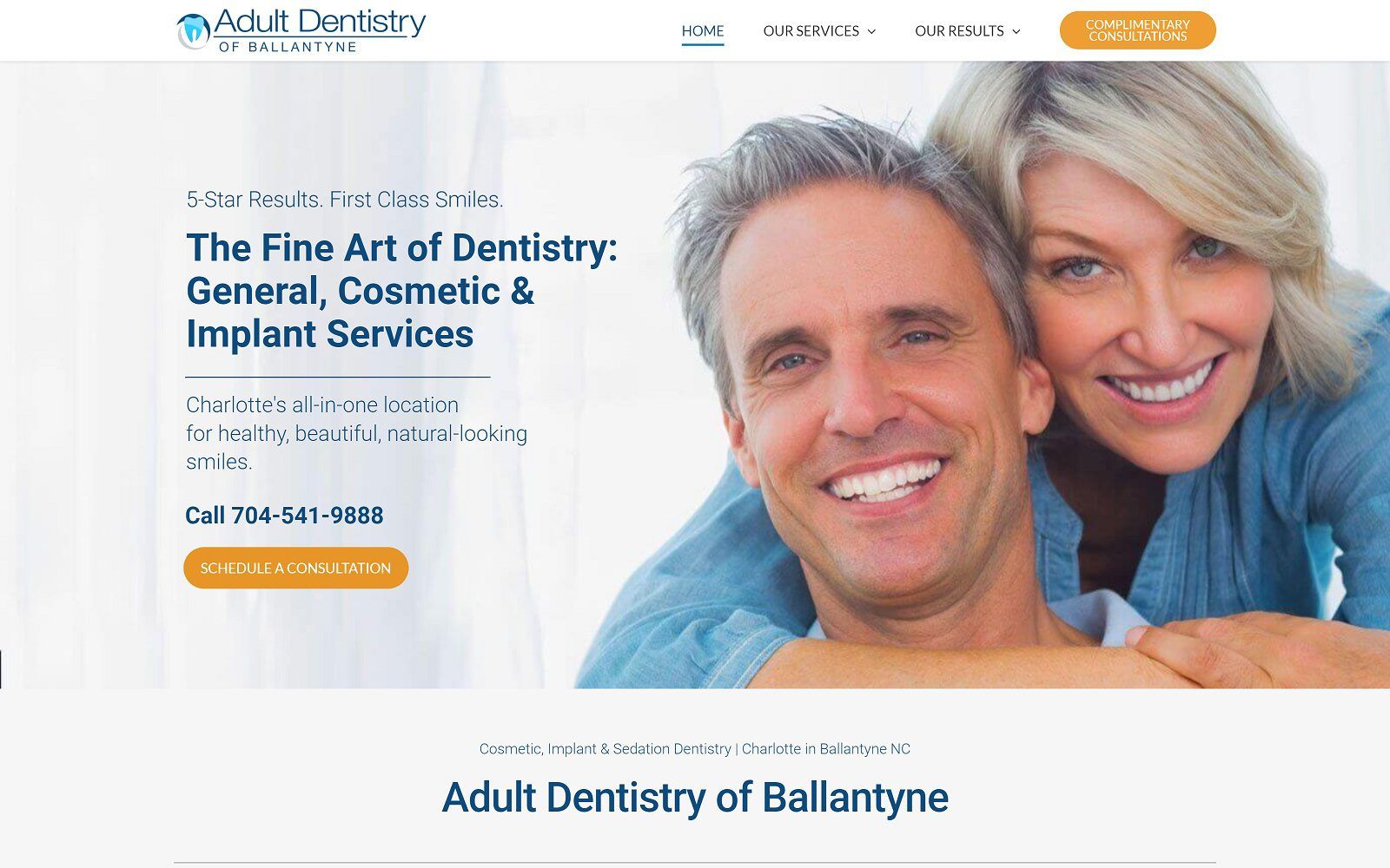 The screenshot of adult dentistry of ballantyne dr. Robert harrell website