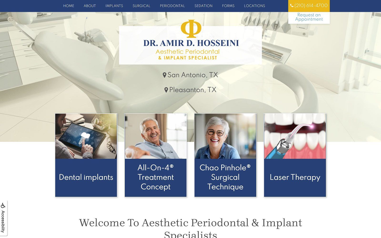 The screenshot of aesthetic periodontal & implant specialists