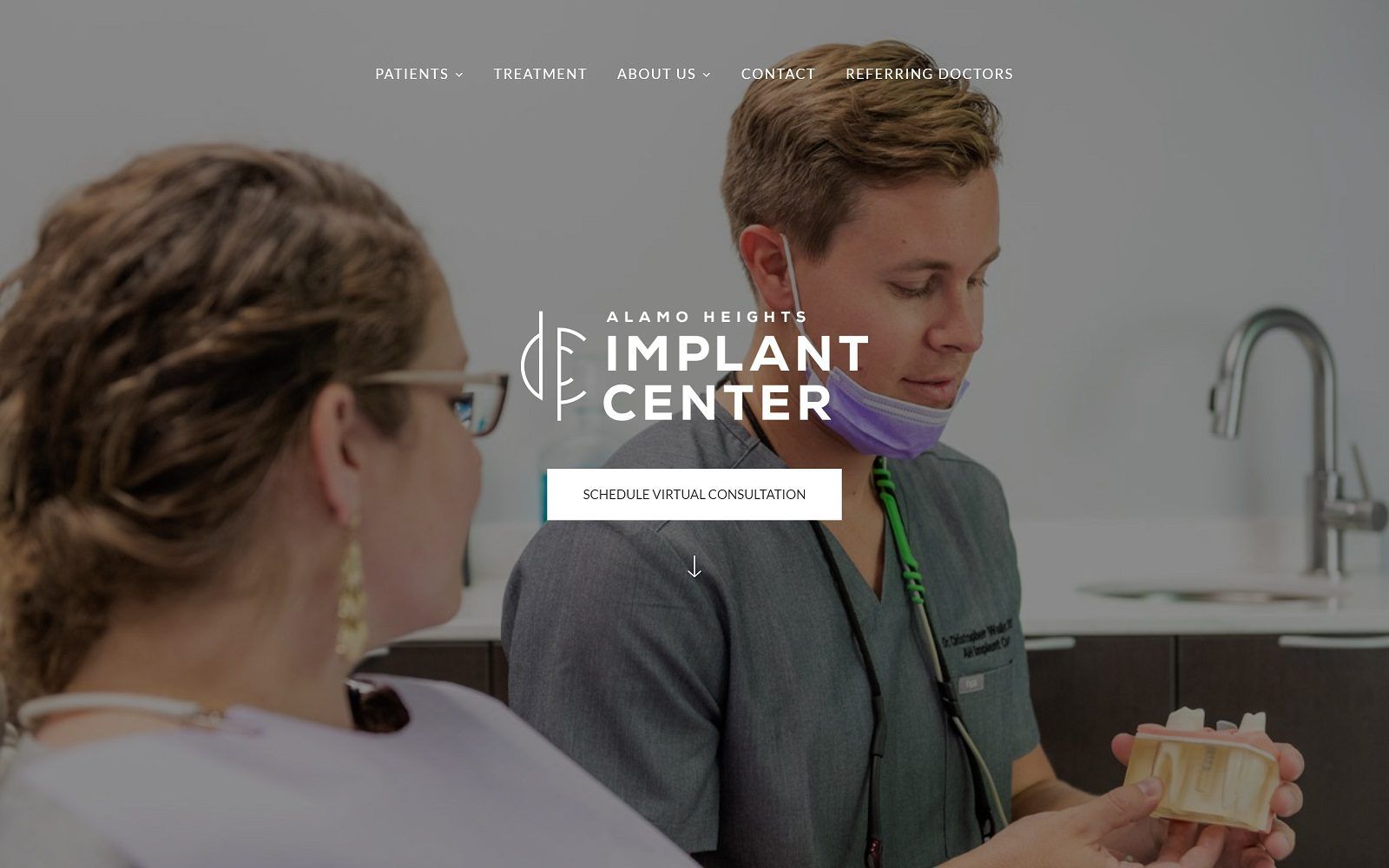 The screenshot of alamo heights implant center website