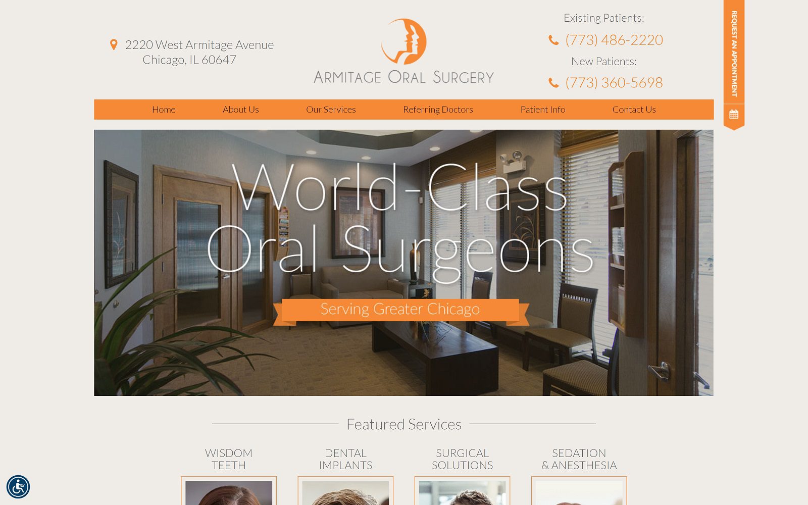 The screenshot of armitage oral surgery dr. Firas katabi website