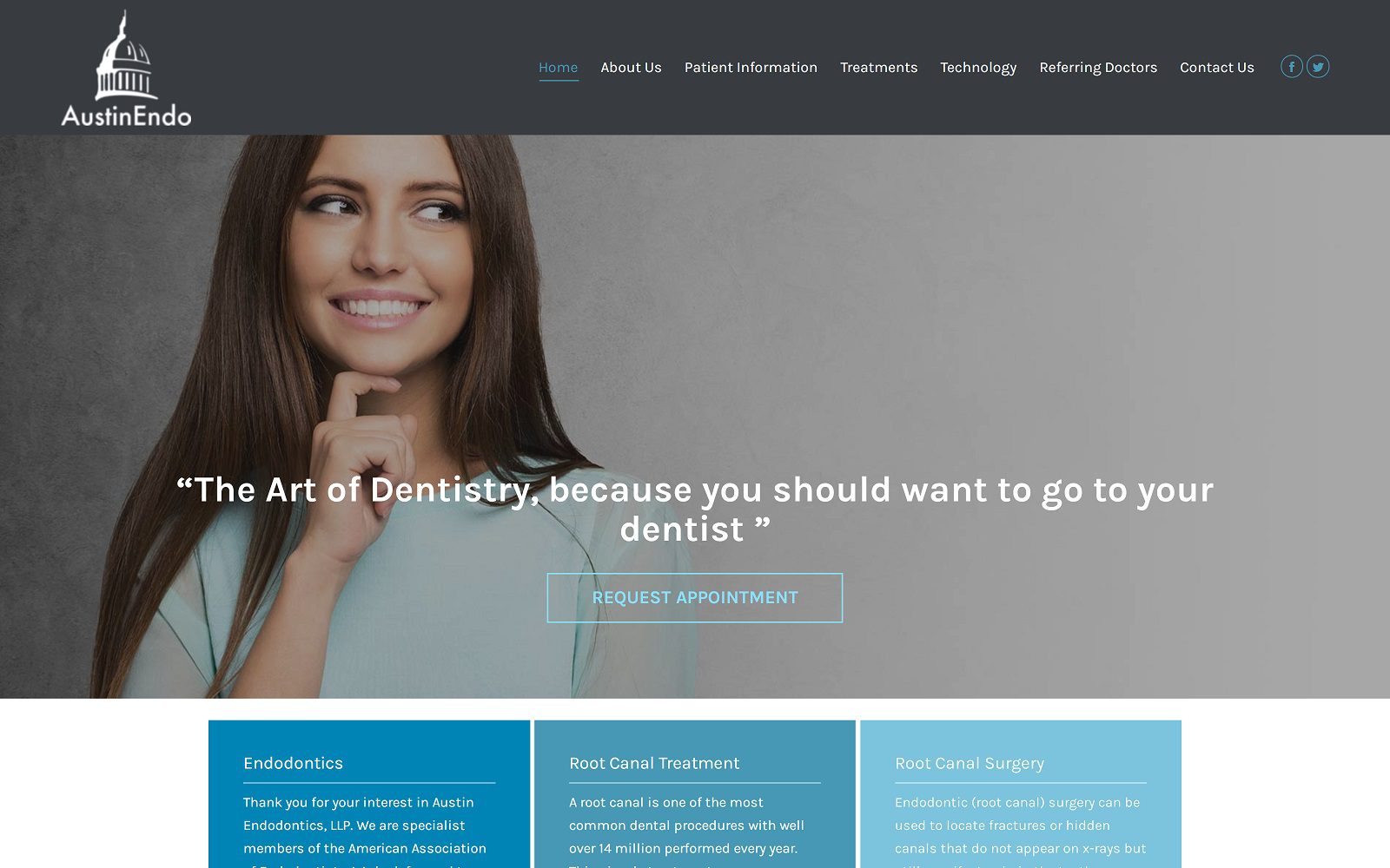 The screenshot of austin endodontics, llp website