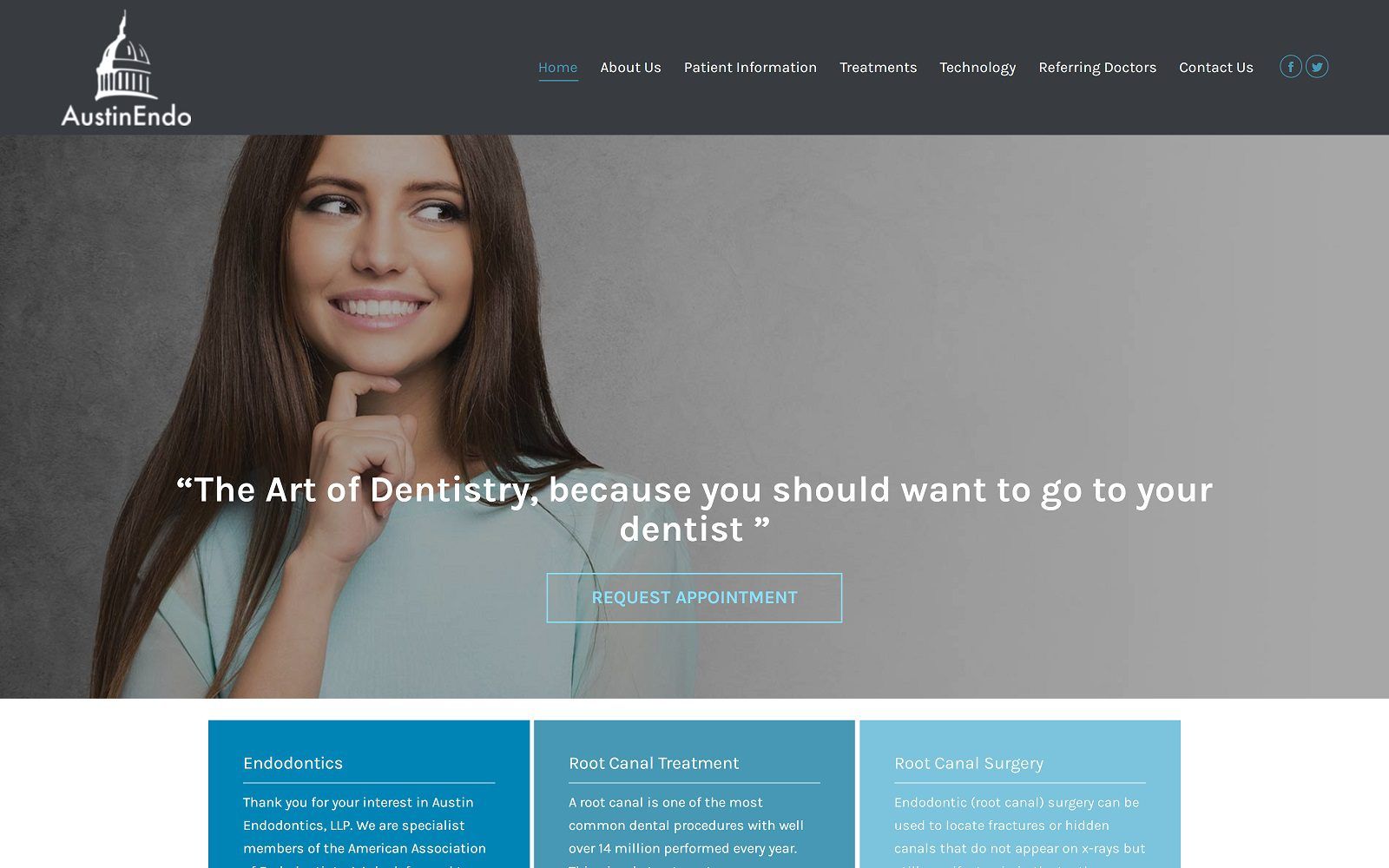 The screenshot of austin endodontics, llp website
