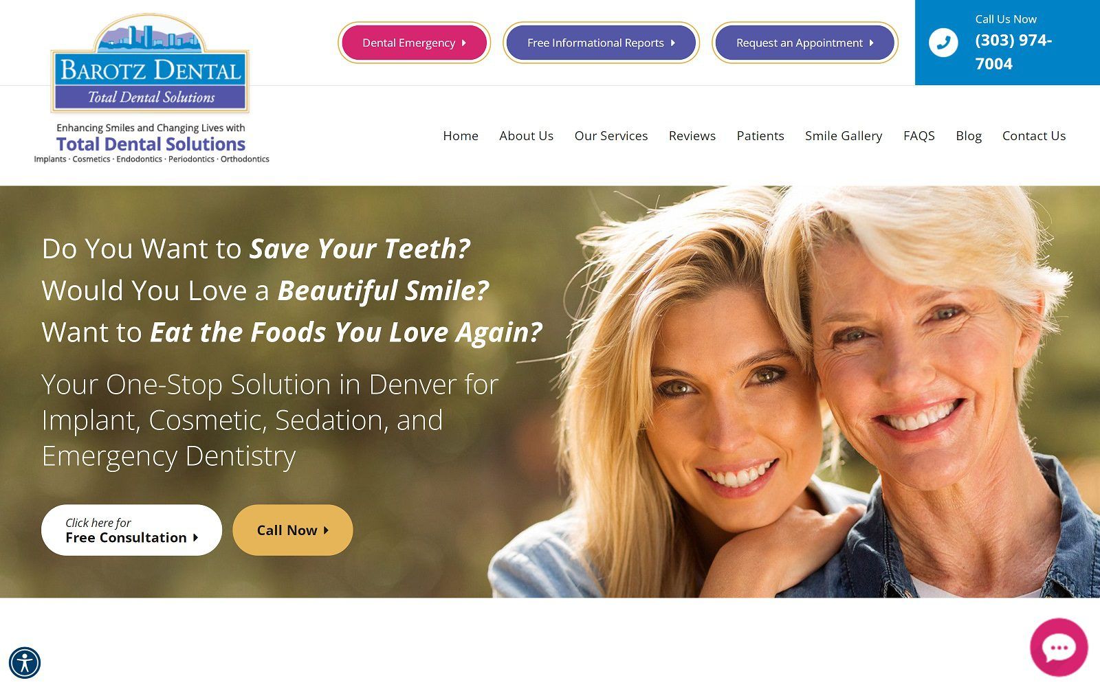 The screenshot of barotz dental dr. Charles barotz website