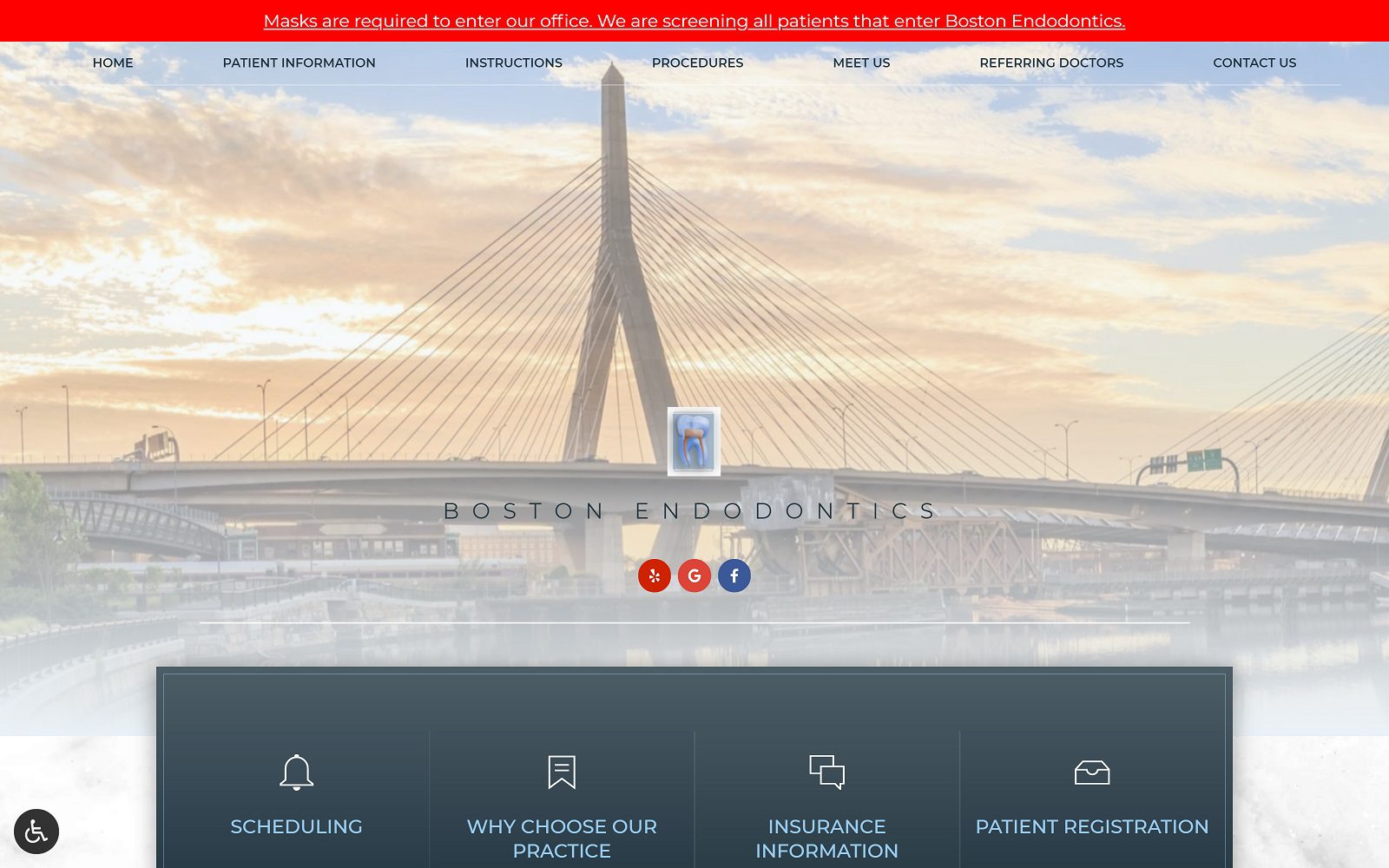 The screenshot of boston endodontics website