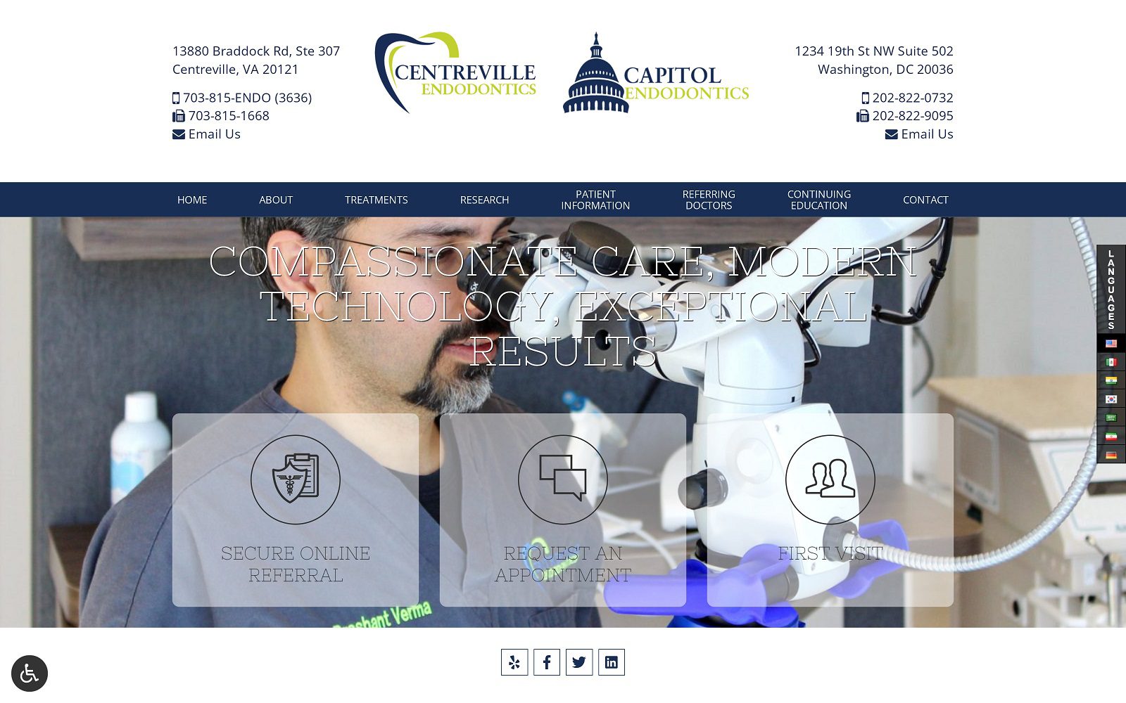 The screenshot of capitol endodontics website