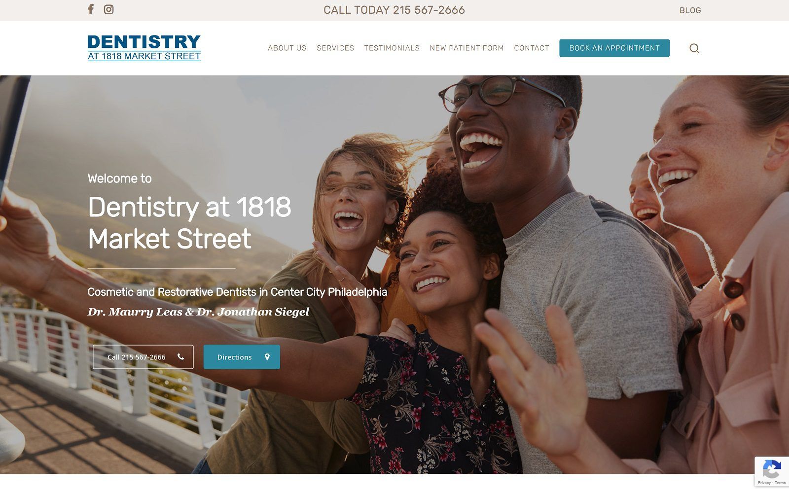 The screenshot of dentistry at 1818 market st. Website