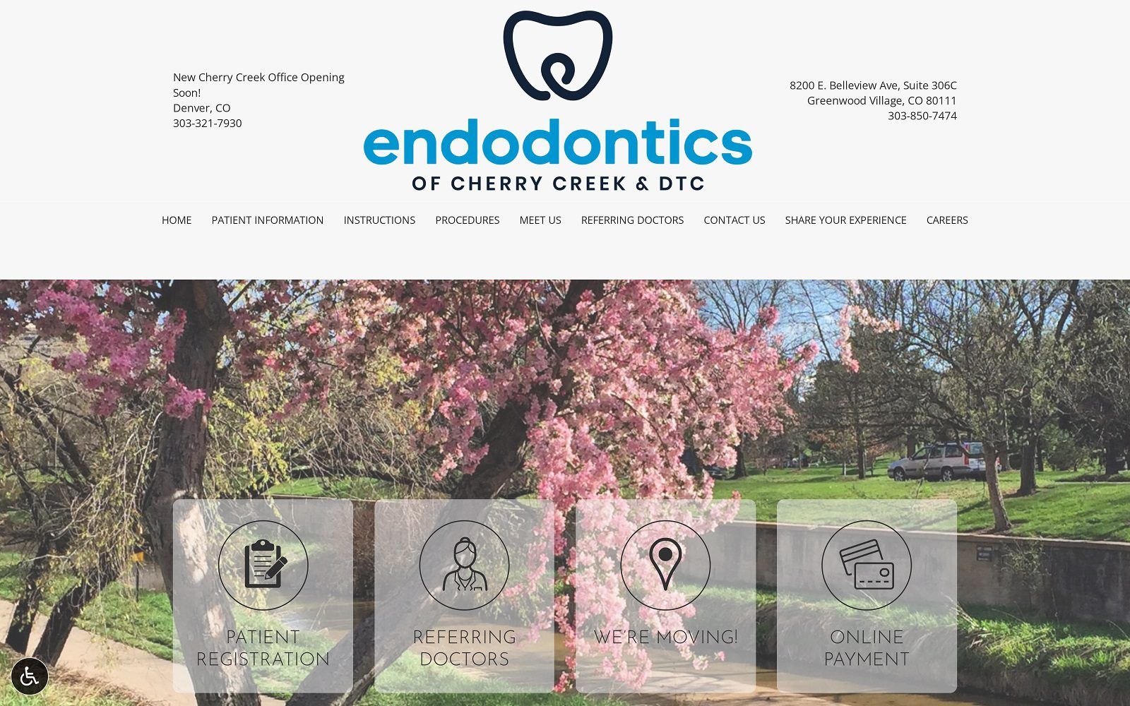 The screenshot of endodontics of cherry creek & dtc website