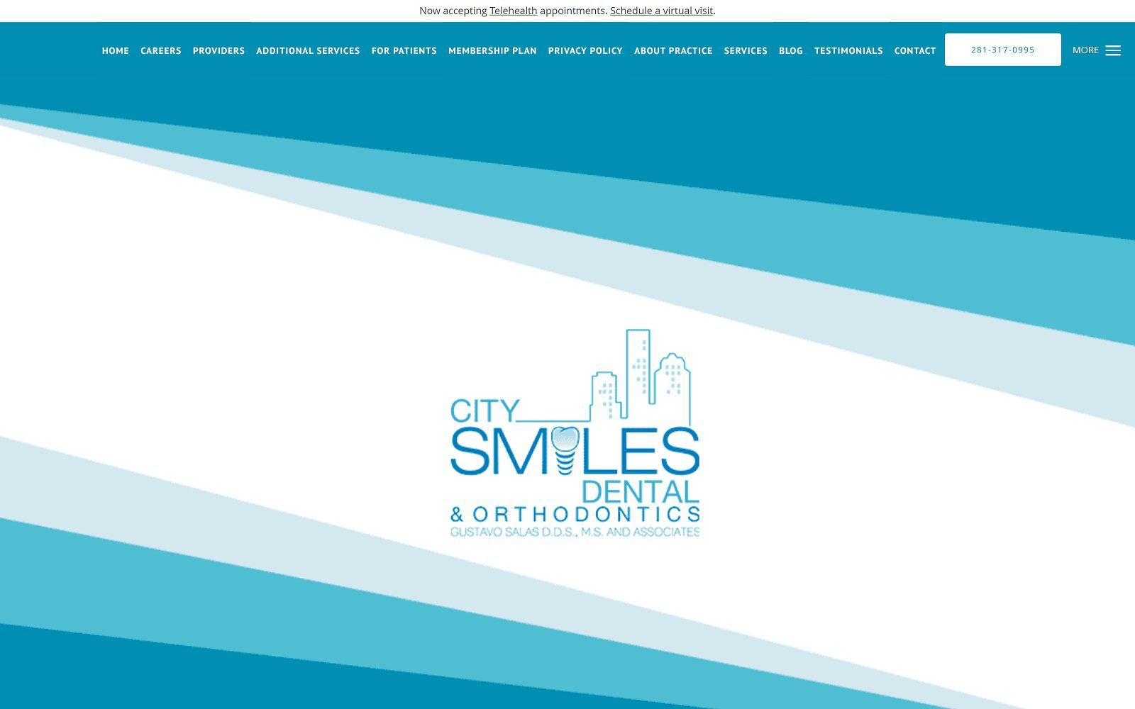 The screenshot of city smiles dental and orthodontics website