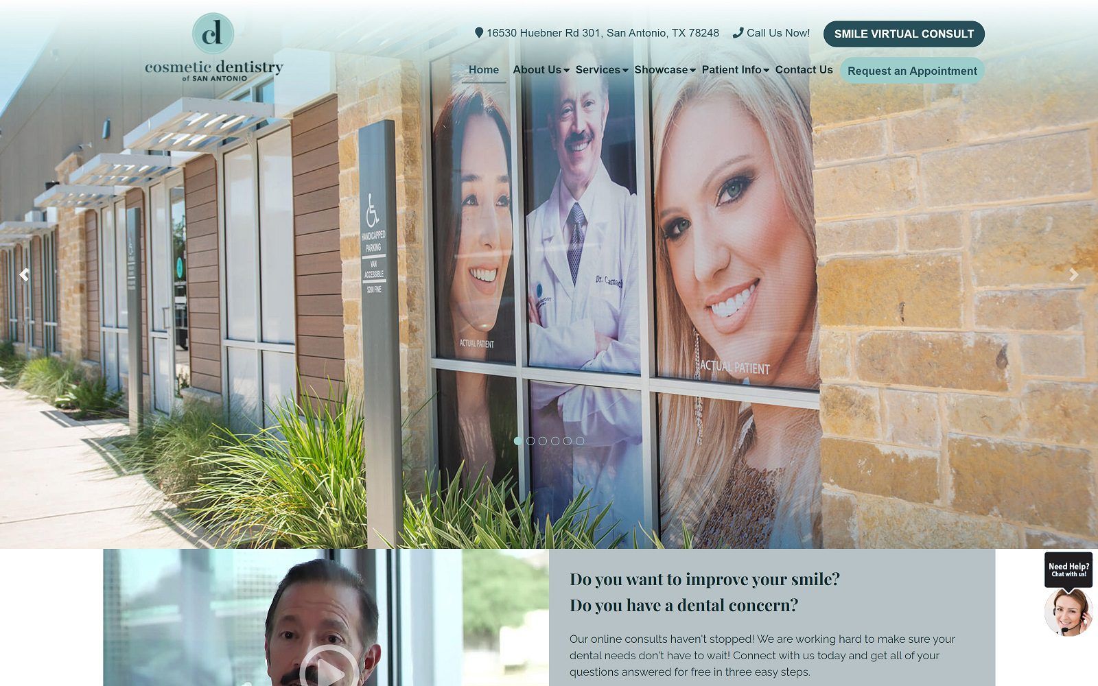 The screenshot of cosmetic dentistry of san antonio website