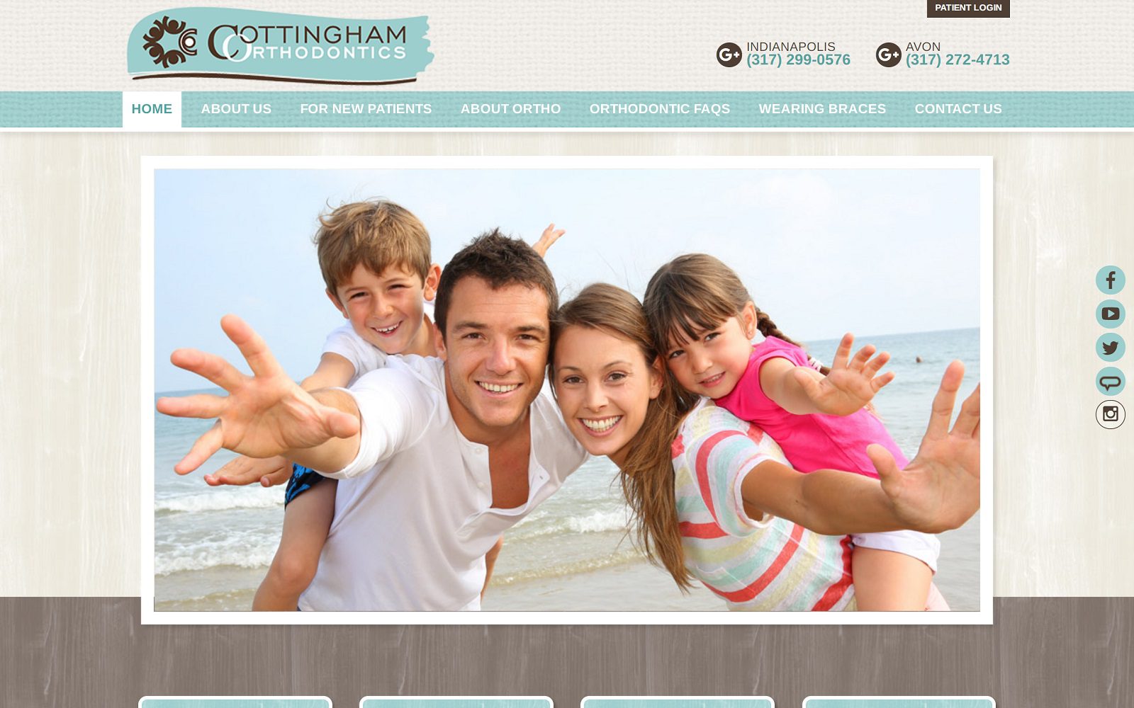 The screenshot of cottingham orthodontics website