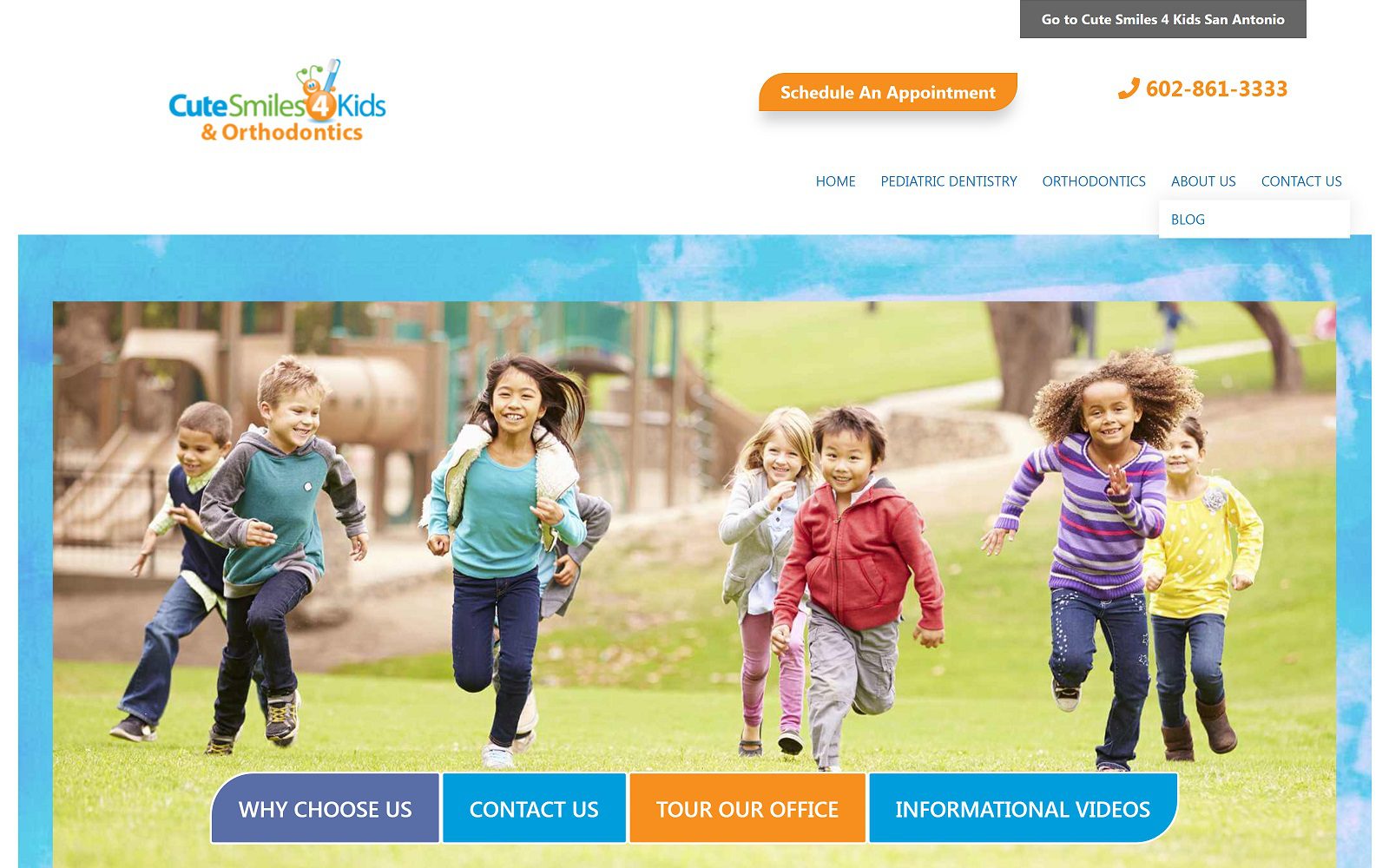 The screenshot of cute smiles 4 kids website