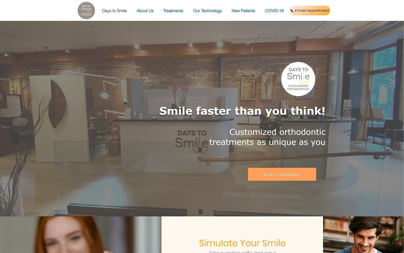 The screenshot of days to smile orthodontics dr. Amanda cheng website