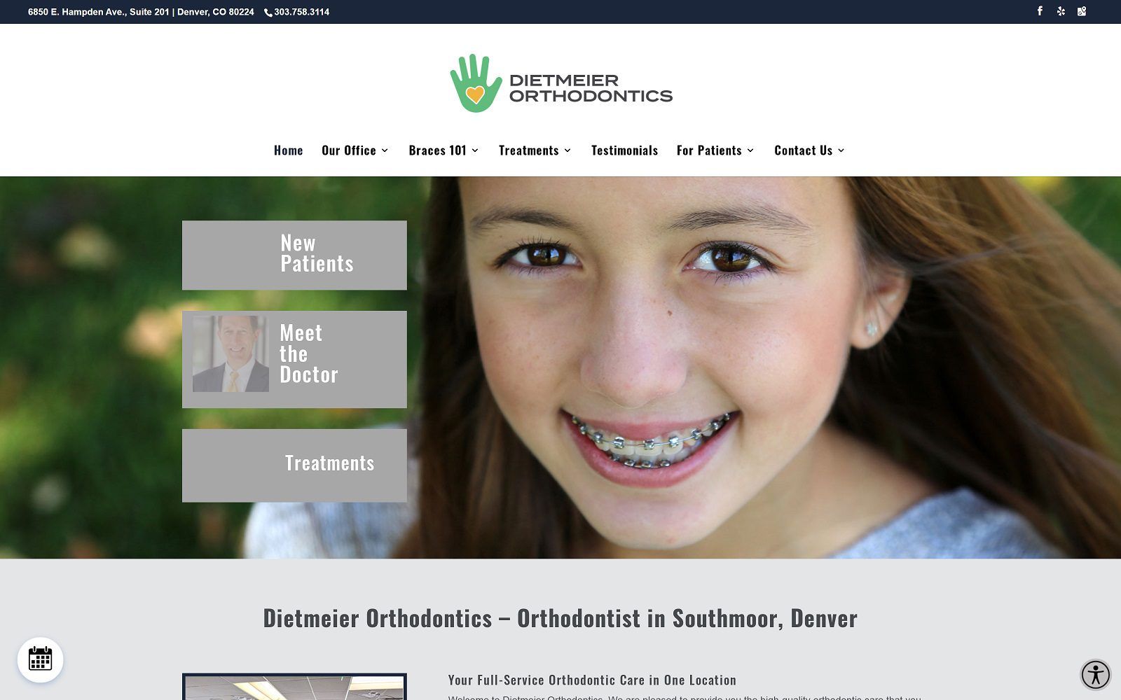The screenshot of dietmeier orthodontics website