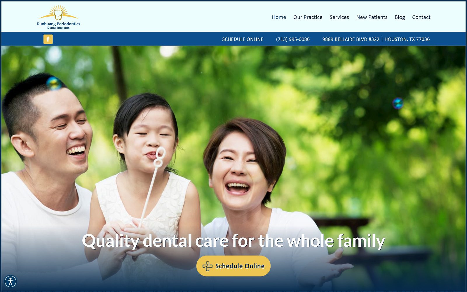 The screenshot of dunhuang periodontics & dental implants | jennifer chen, dds website