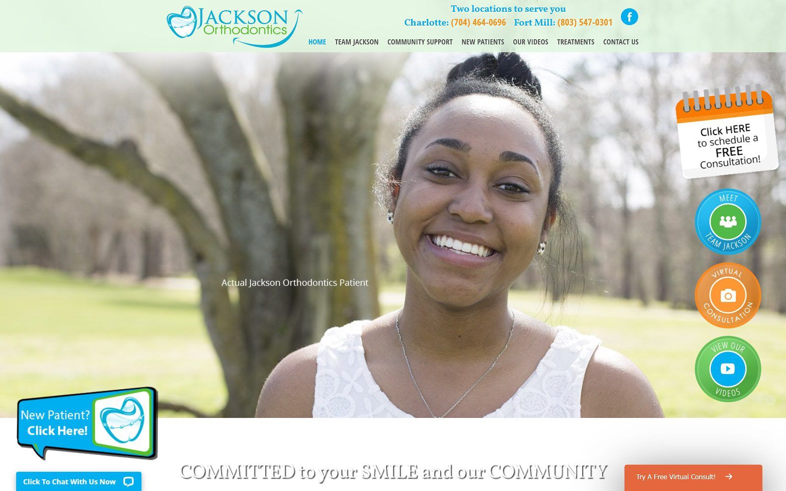 The screenshot of jackson orthodontics dr. Alfred jackson website