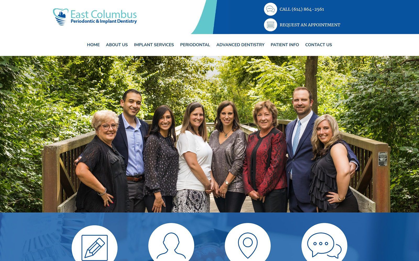 The screenshot of east columbus periodontic & implant dentistry [formerly blank & levy] website