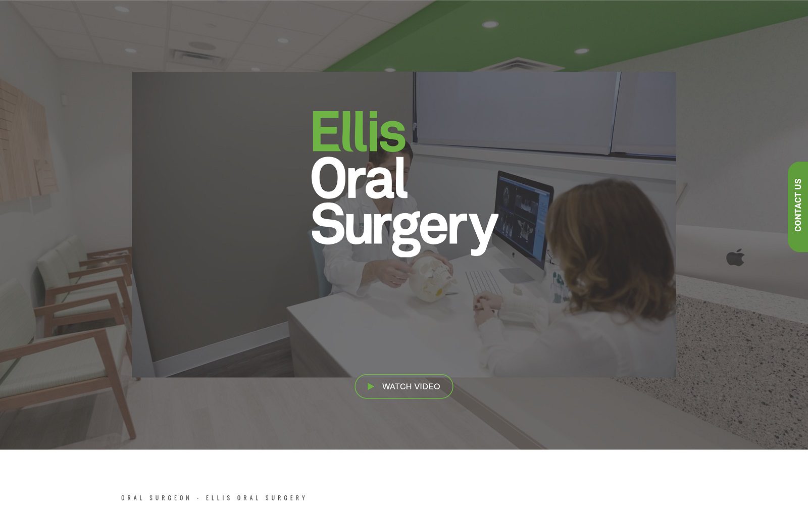 The screenshot of ellis oral surgery website