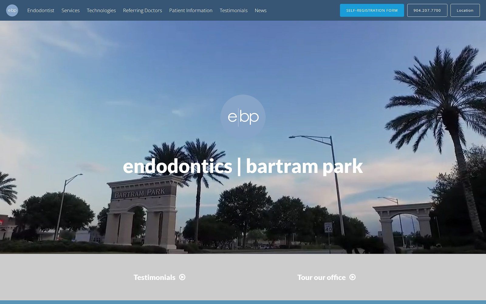 The screenshot of endodontics | bartram park dr. Daniella s. Peinado website