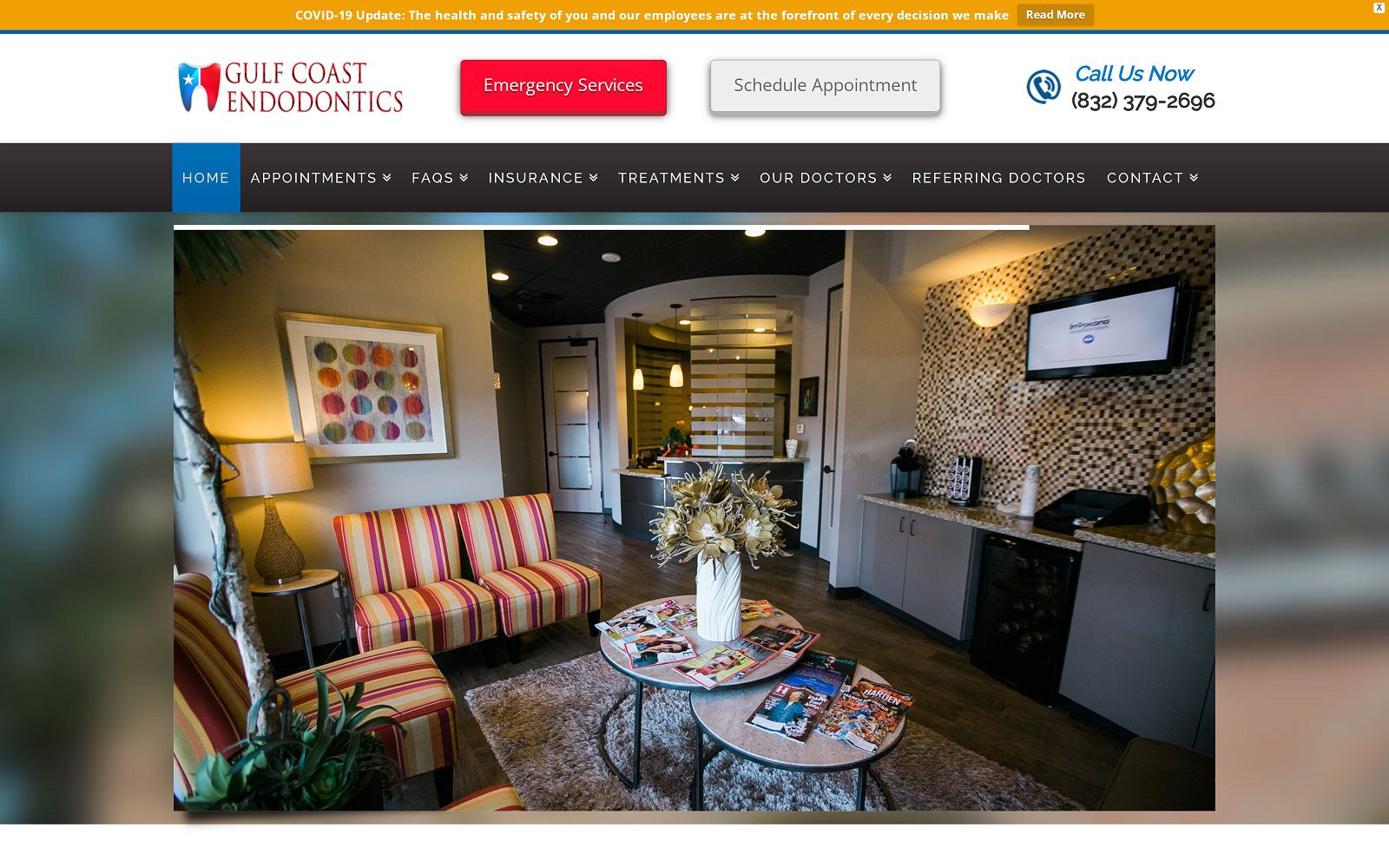 The screenshot of gulf coast endodontics, pllc website